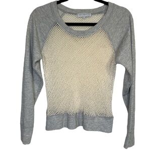 DAYDREAMER LA Gray and Cream Mesh Sweatshirt | Size: Medium